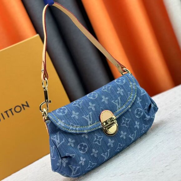 Louis Vuitton handbags Denim Light Blue Canvas Handbag
